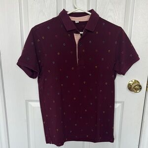 Uniqlo Red Polo Shirt Short Sleeve Cotton Blend